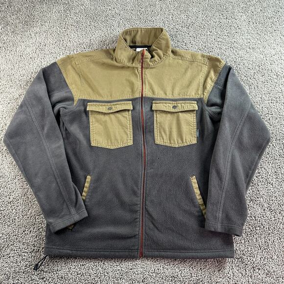 Columbia Steens Mountain 2.0 Jacket Mens L Gray Fleece Canvas Trim Full Zip - Picture 1 of 15